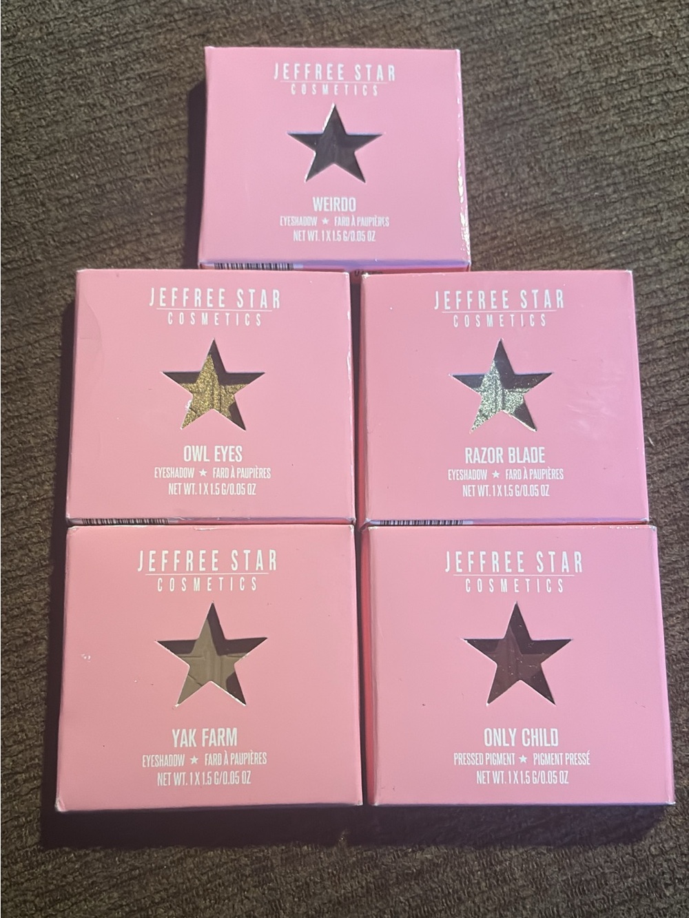 Jeffree Star Pink Eyeshadow Singles - Pink and Gold Accents
